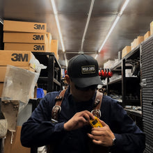 Load image into Gallery viewer, Black Gold Weld Cartel Trucker Hat