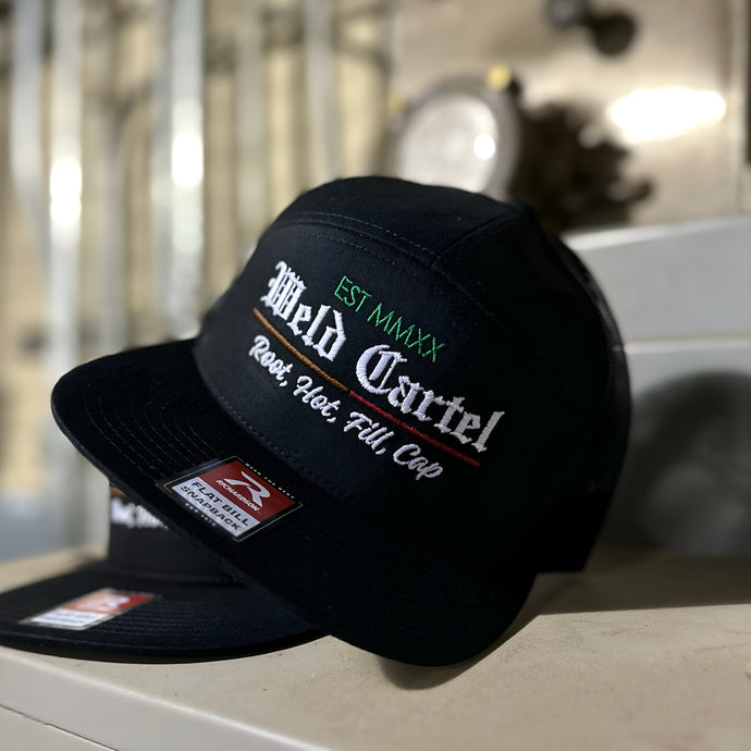 Weld Cartel Five Panel Black Trucker Hat
